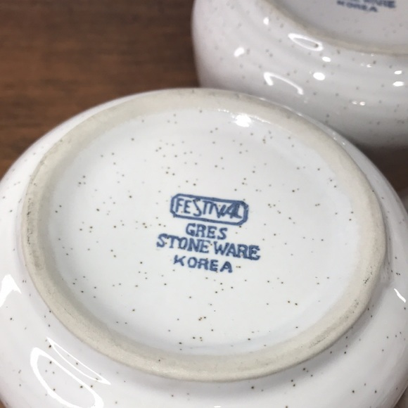 ✨Sold✨ Vintage Stoneware Pea Soup Mugs Set Of Two Made In Korea - Picture 9 of 11